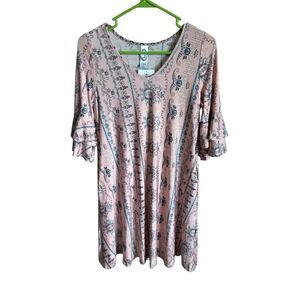 2b together size small pink dress floral New with tags short ruffle sleeves New